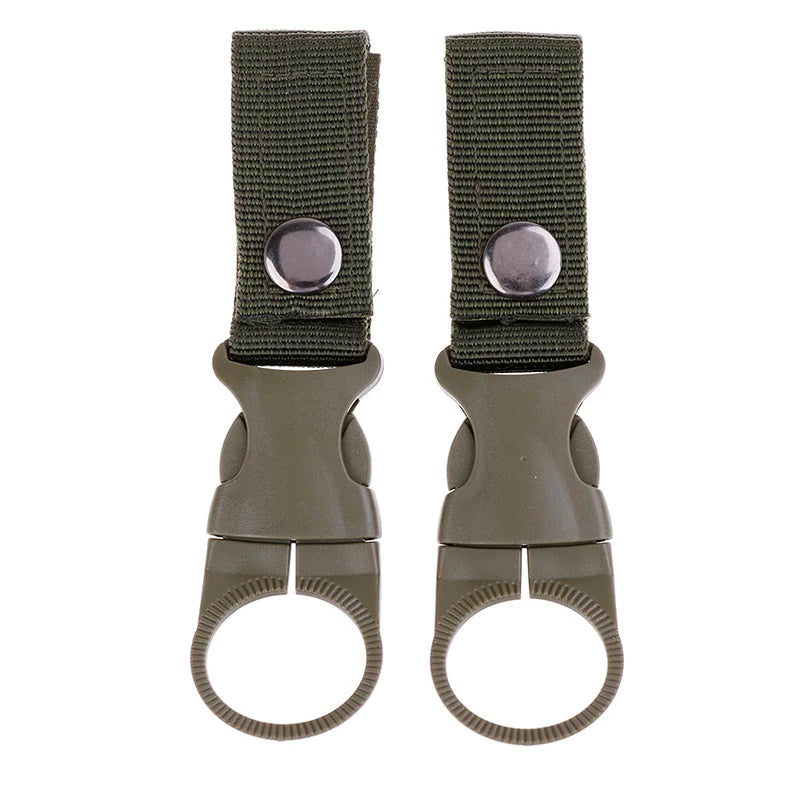 2Pcs Water Bottle Holder Climbing Carabiner Belt Backpack Hanger Hooks Clip Multifunction Water Bottle Nylon Webbing Buckle Hook