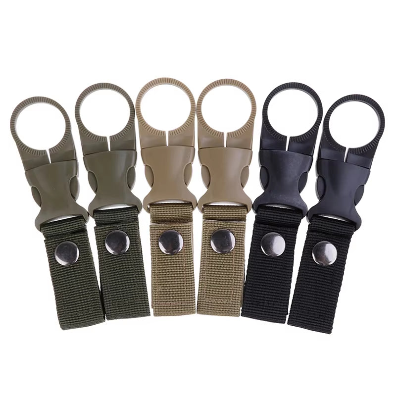 2Pcs Water Bottle Holder Climbing Carabiner Belt Backpack Hanger Hooks Clip Multifunction Water Bottle Nylon Webbing Buckle Hook